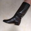 Vintage Stiefel schwarz mit Ziersteppung